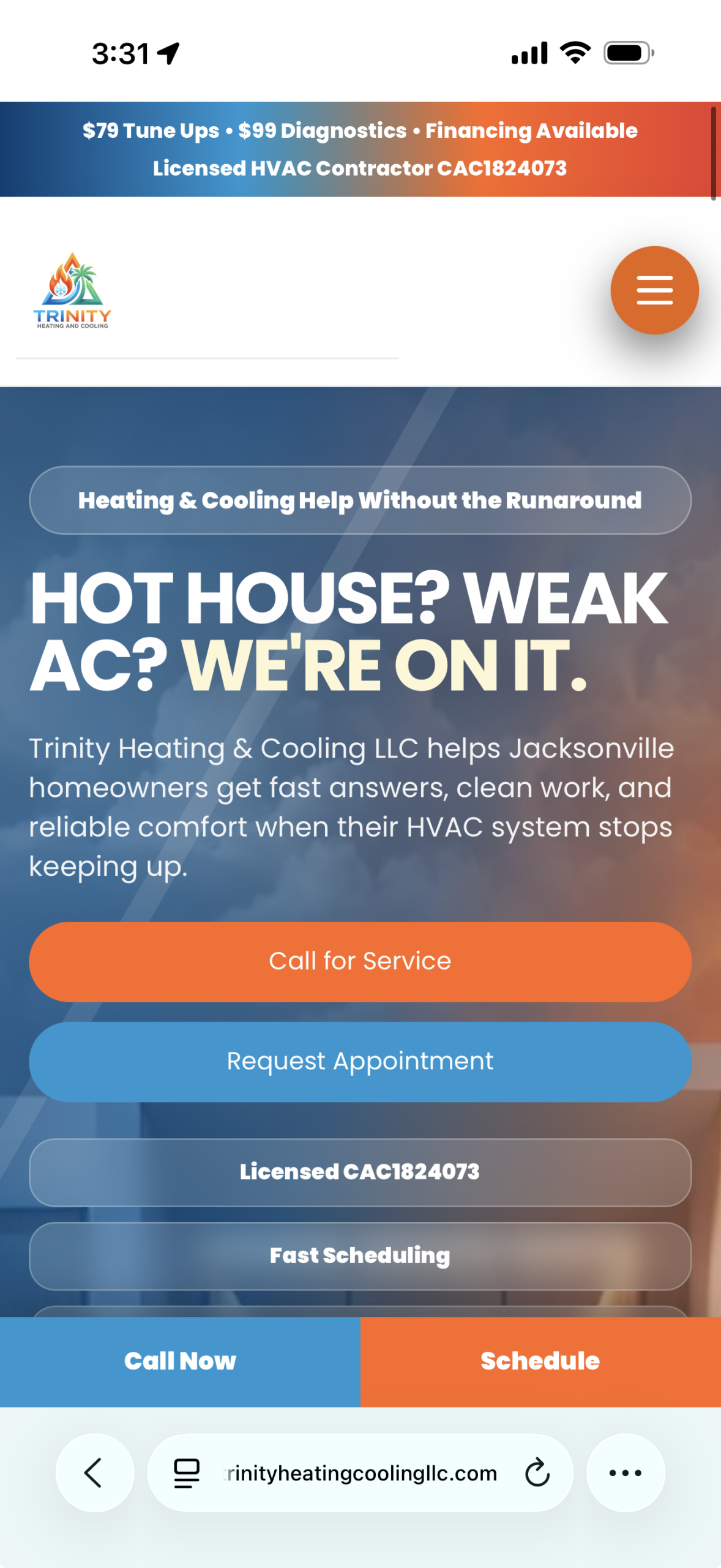 Trinity Heating and Cooling mobile