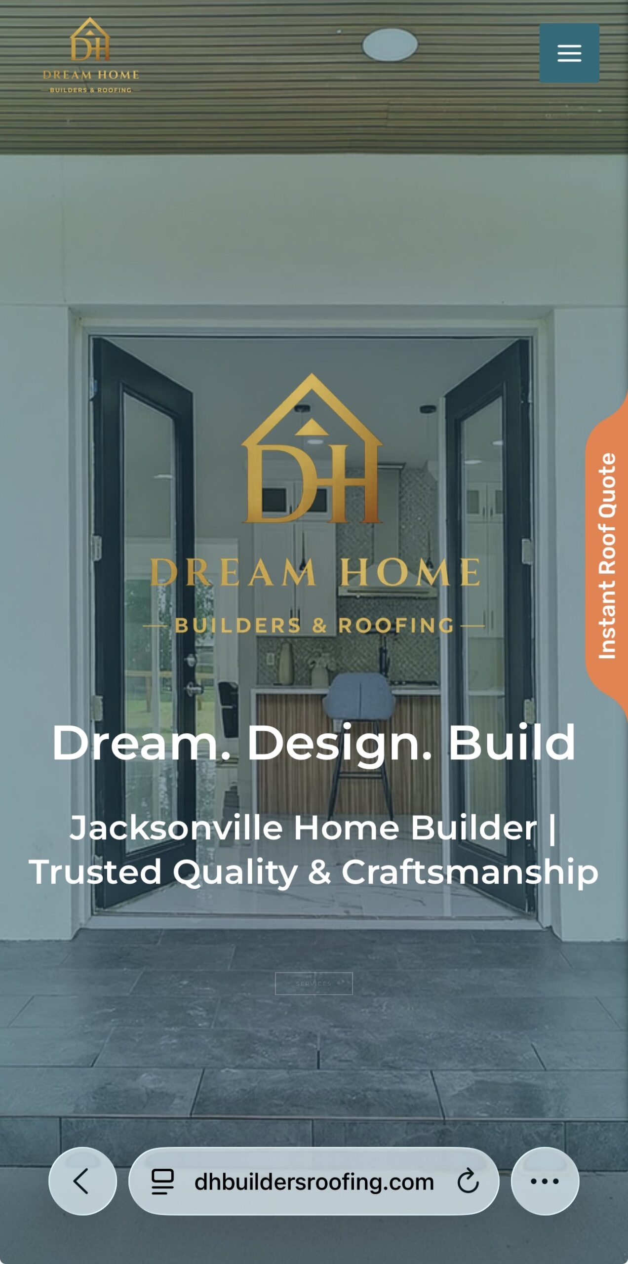 Dream Home Builders mobile website mockup