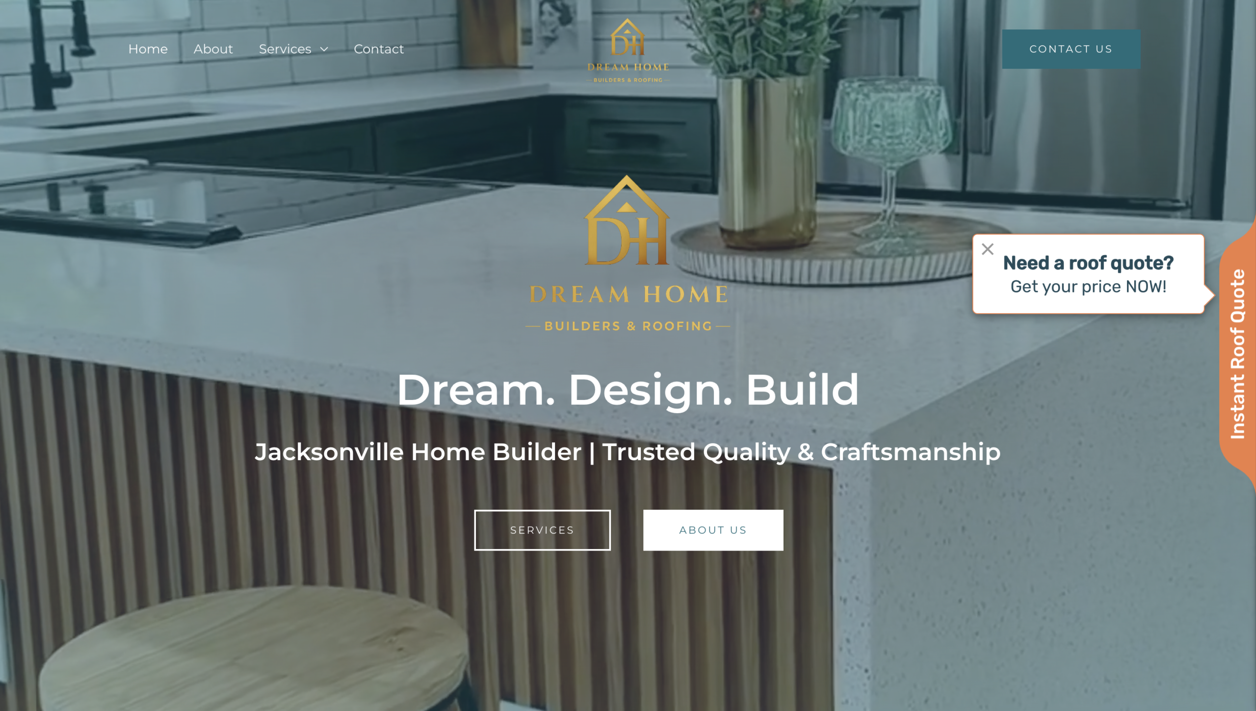 Dream Home Builders desktop website mockup
