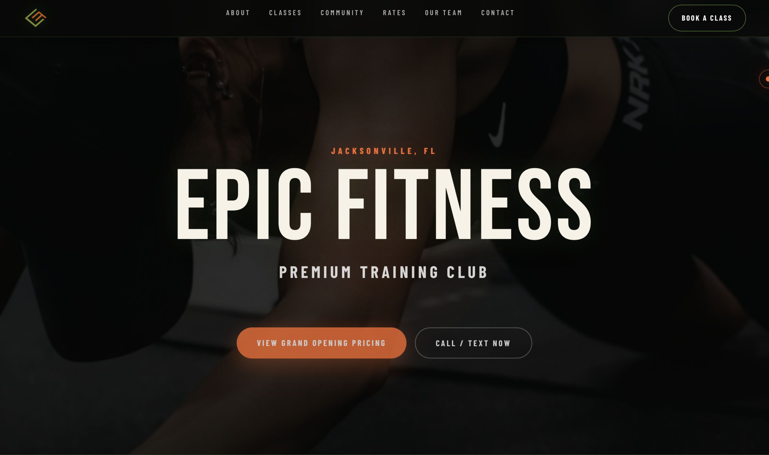 Epic Fitness Jax website